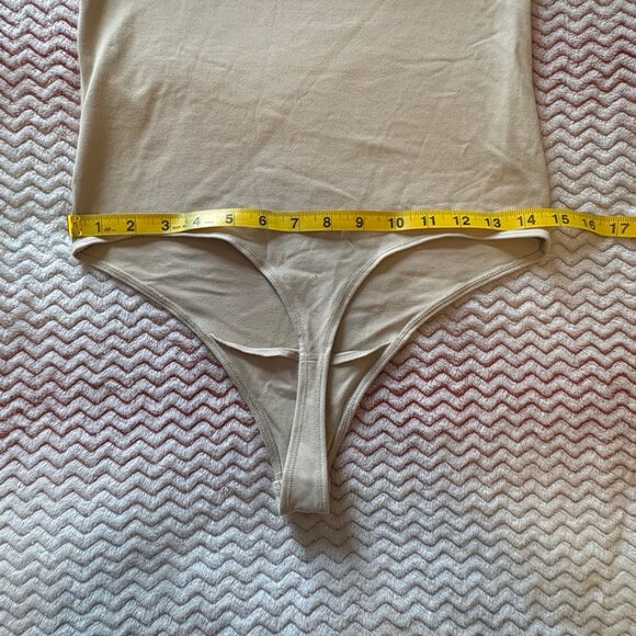 Abercrombie & Fitch Beige Tan One Sleeve Bodysuit - Size Medium - Picture 6 of 8